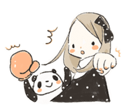 Polka dot girl. sticker #313354