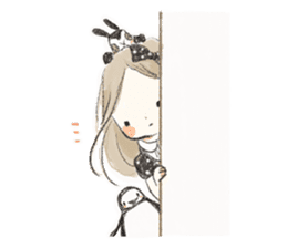 Polka dot girl. sticker #313356