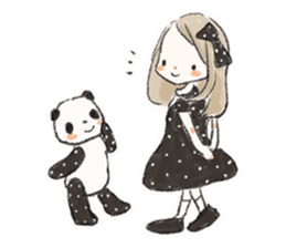 Polka dot girl. sticker #313357