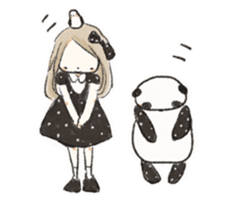 Polka dot girl. sticker #313358