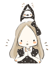 Polka dot girl. sticker #313359