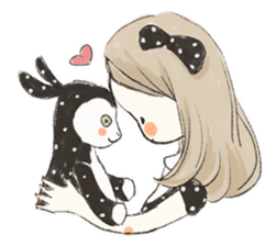 Polka dot girl. sticker #313360