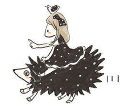 Polka dot girl. sticker #313363