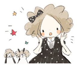 Polka dot girl. sticker #313364
