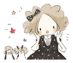 Polka dot girl. sticker #313364