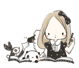 Polka dot girl. sticker #313365