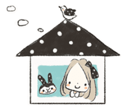 Polka dot girl. sticker #313366