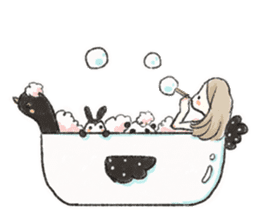 Polka dot girl. sticker #313367