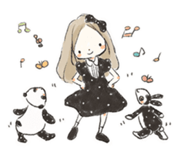 Polka dot girl. sticker #313368