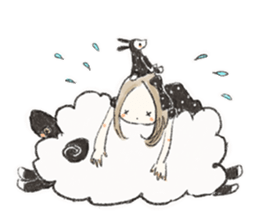 Polka dot girl. sticker #313369