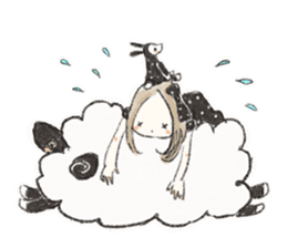 Polka dot girl. sticker #313369