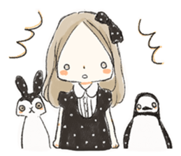 Polka dot girl. sticker #313370