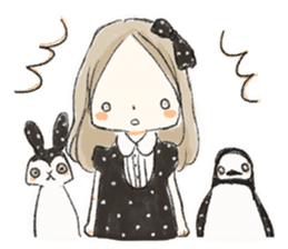 Polka dot girl. sticker #313370