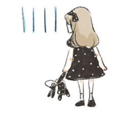 Polka dot girl. sticker #313371