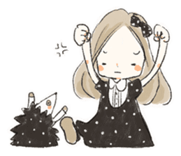 Polka dot girl. sticker #313372