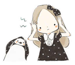 Polka dot girl. sticker #313373