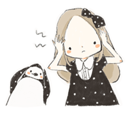 Polka dot girl. sticker #313373