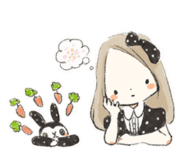 Polka dot girl. sticker #313374