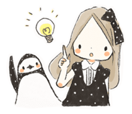 Polka dot girl. sticker #313375