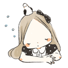 Polka dot girl. sticker #313378