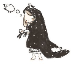 Polka dot girl. sticker #313379