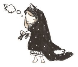 Polka dot girl. sticker #313379