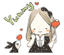 Polka dot girl. sticker #313381