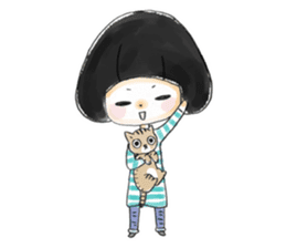 Mr.Cats and Maid girl loosely sticker sticker #313465