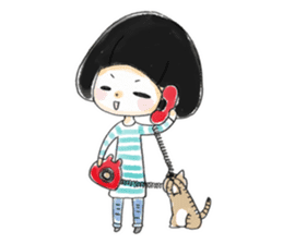 Mr.Cats and Maid girl loosely sticker sticker #313466