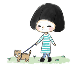 Mr.Cats and Maid girl loosely sticker sticker #313470