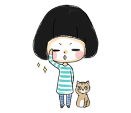 Mr.Cats and Maid girl loosely sticker sticker #313472