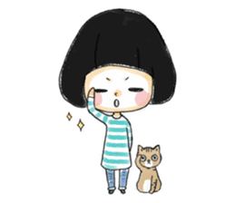 Mr.Cats and Maid girl loosely sticker sticker #313472