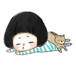 Mr.Cats and Maid girl loosely sticker sticker #313473