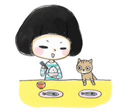 Mr.Cats and Maid girl loosely sticker sticker #313474