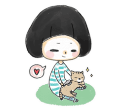 Mr.Cats and Maid girl loosely sticker sticker #313476