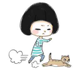 Mr.Cats and Maid girl loosely sticker sticker #313481