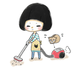 Mr.Cats and Maid girl loosely sticker sticker #313482