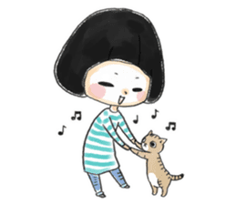 Mr.Cats and Maid girl loosely sticker sticker #313484