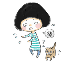 Mr.Cats and Maid girl loosely sticker sticker #313485