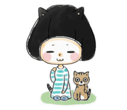 Mr.Cats and Maid girl loosely sticker sticker #313489