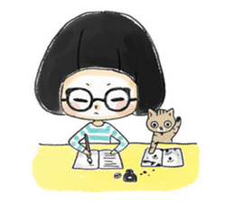 Mr.Cats and Maid girl loosely sticker sticker #313491