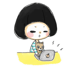 Mr.Cats and Maid girl loosely sticker sticker #313501