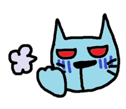 blue cat and blue human2 sticker #319156