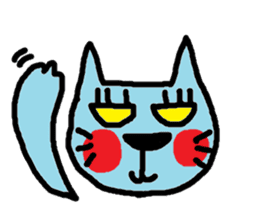 blue cat and blue human2 sticker #319157