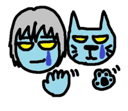 blue cat and blue human2 sticker #319158