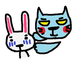 blue cat and blue human2 sticker #319165