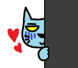 blue cat and blue human2 sticker #319170