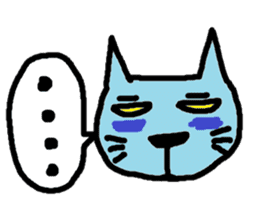 blue cat and blue human2 sticker #319175