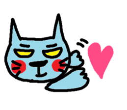 blue cat and blue human2 sticker #319178