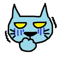 blue cat and blue human2 sticker #319181